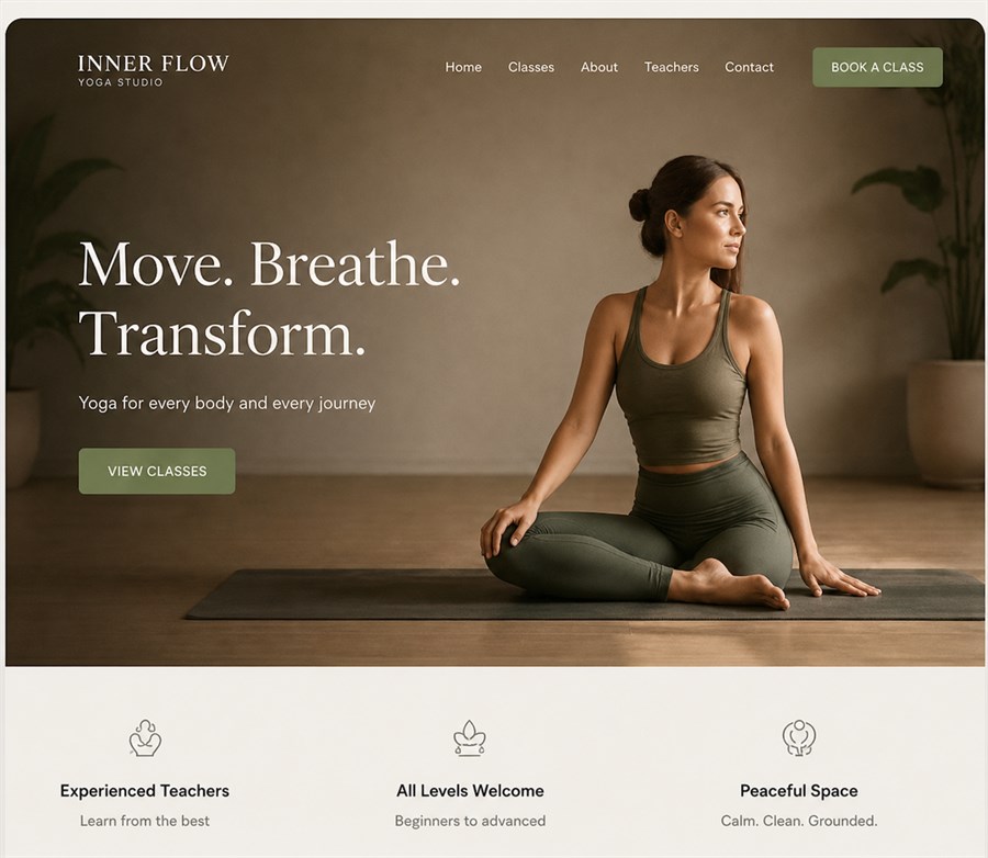 Inner Flow Yoga Studio website preview