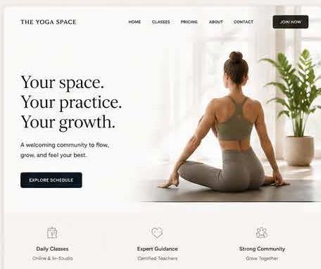 The Yoga Space website preview